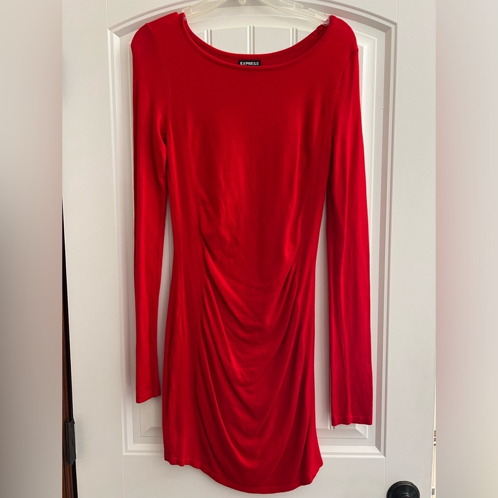 Express Long Sleeve Red Dress
